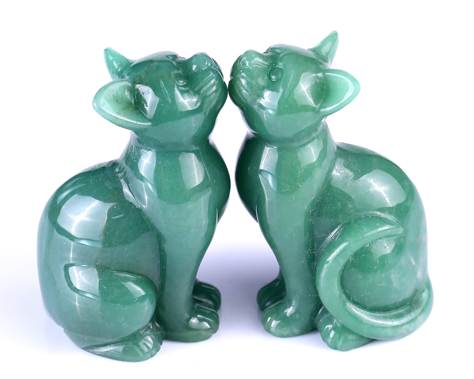 Nicedony 3.0" Green Aventurine Hand Carved Crystal Cat Sculpture - View 3