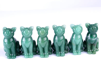 Nicedony 3.0" Green Aventurine Hand Carved Crystal Cat Sculpture - View 7