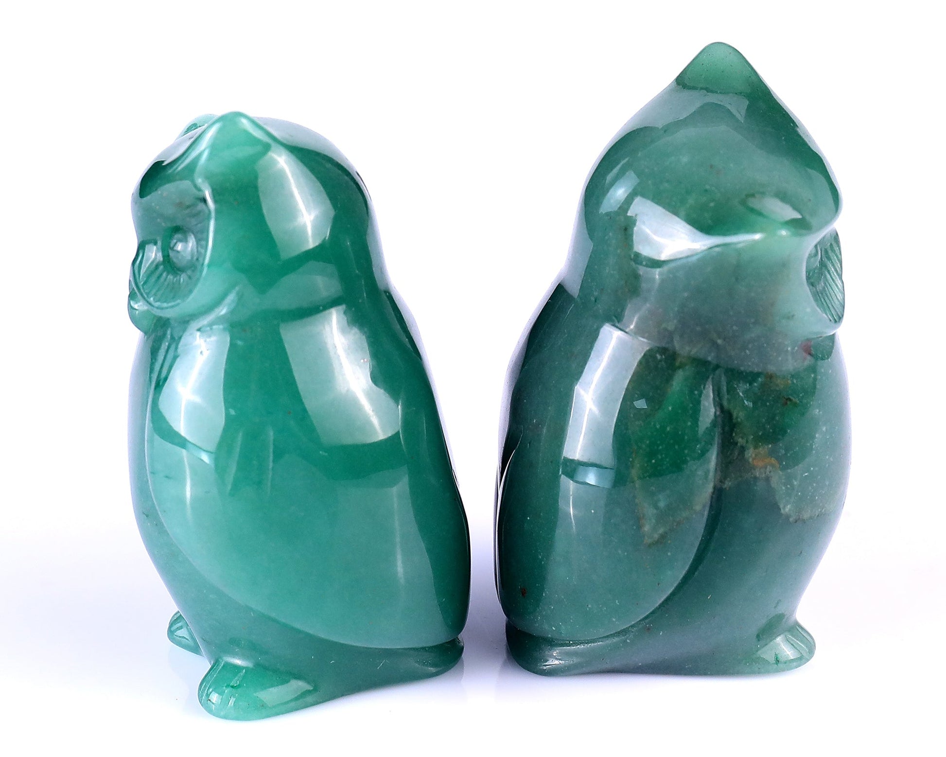 Nicedony 3.0" Green Aventurine Hand Carved Crystal Owl Sculpture - View 4