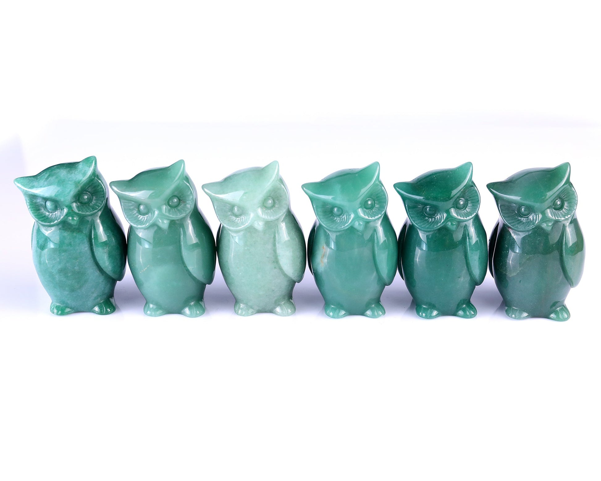 Nicedony 3.0" Green Aventurine Hand Carved Crystal Owl Sculpture - View 7