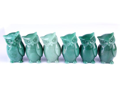 Nicedony 3.0" Green Aventurine Hand Carved Crystal Owl Sculpture - View 7