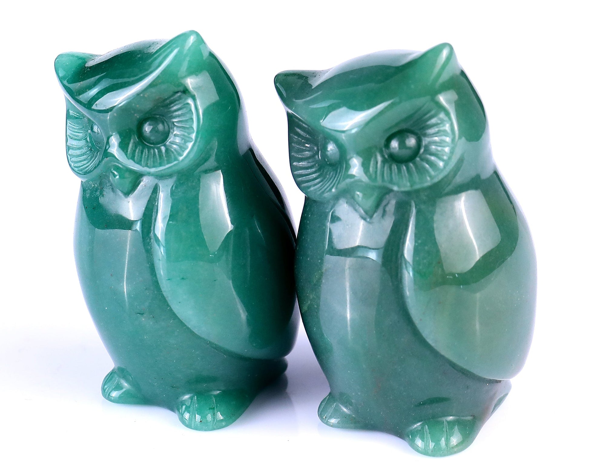 Nicedony 3.0" Green Aventurine Hand Carved Crystal Owl Sculpture - View 2