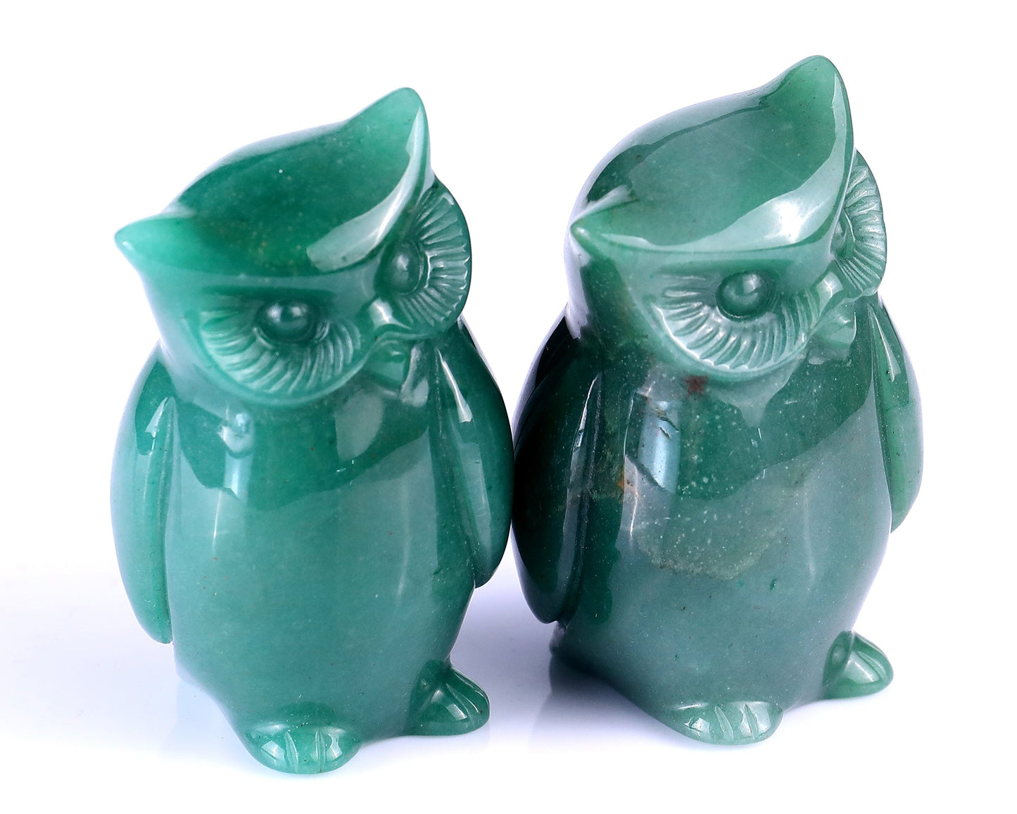 Nicedony 3.0" Green Aventurine Hand Carved Crystal Owl Sculpture - View 8