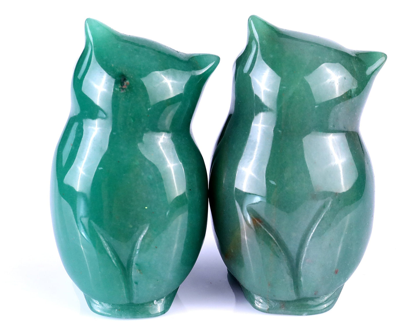 Nicedony 3.0" Green Aventurine Hand Carved Crystal Owl Sculpture - View 5