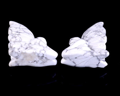 Nicedony 3.0" Howlite Hand Carved Crystal Flower Faerie Sculpture - View 7