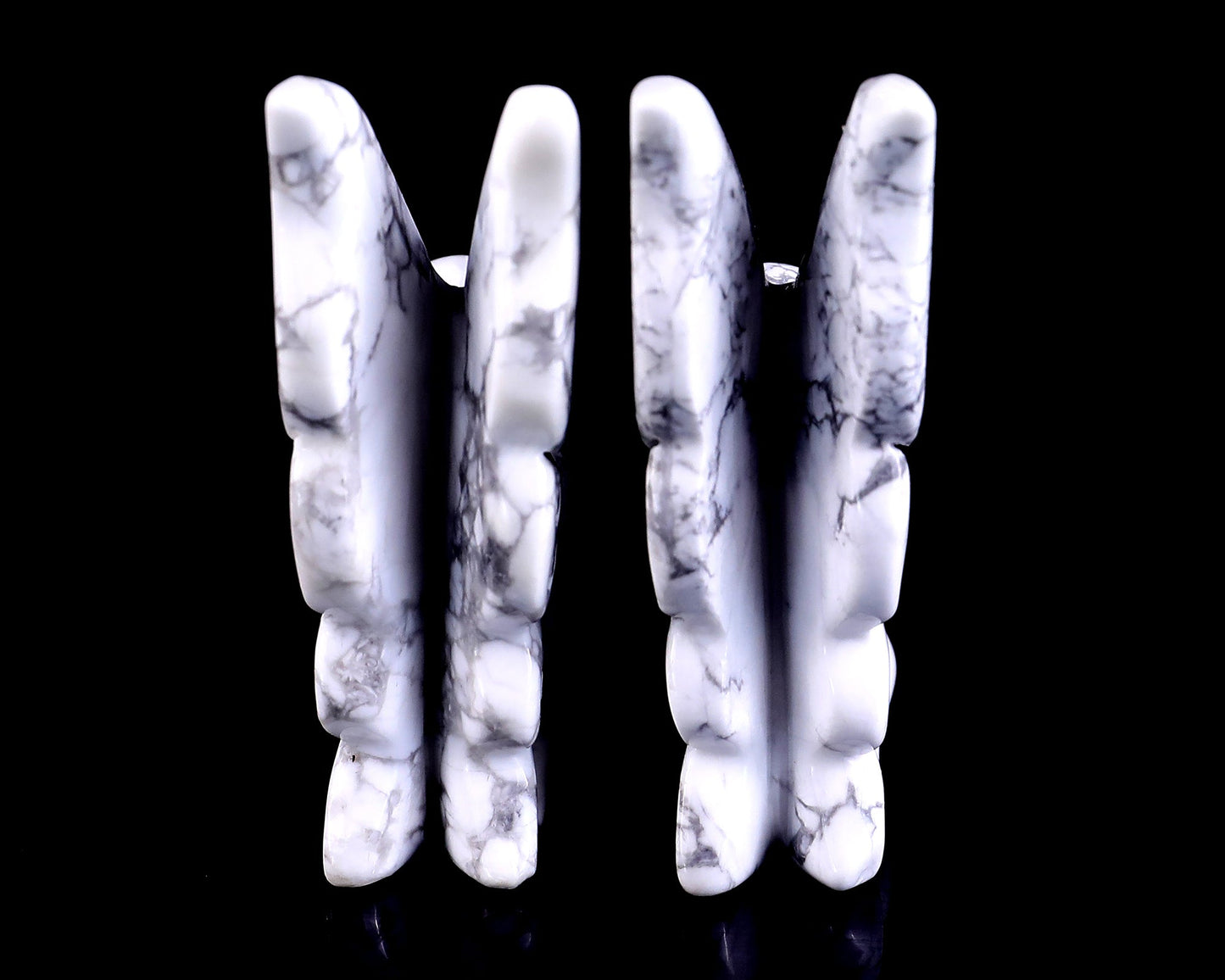 Nicedony 3.0" Howlite Hand Carved Crystal Flower Faerie Sculpture - View 6
