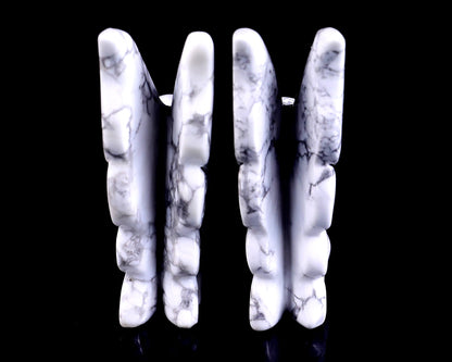 Nicedony 3.0" Howlite Hand Carved Crystal Flower Faerie Sculpture - View 6