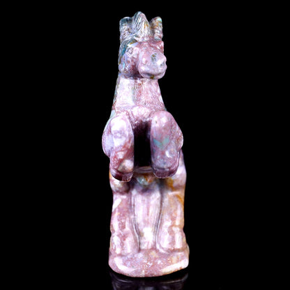 Nicedony 3.0" Indian Agate Hand Carved Crystal Horse Sculpture - #1100220