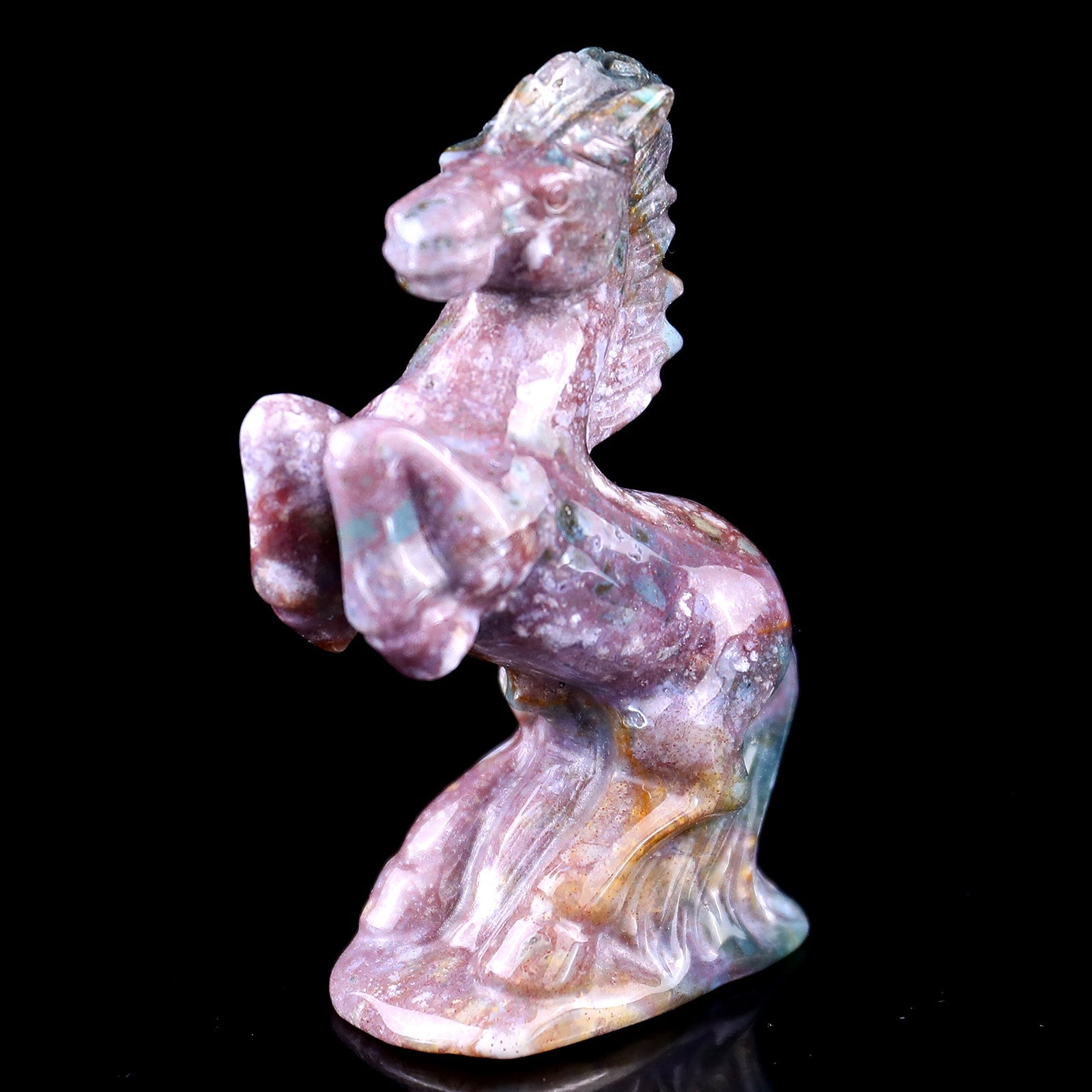 Nicedony 3.0" Indian Agate Hand Carved Crystal Horse Sculpture - View 7