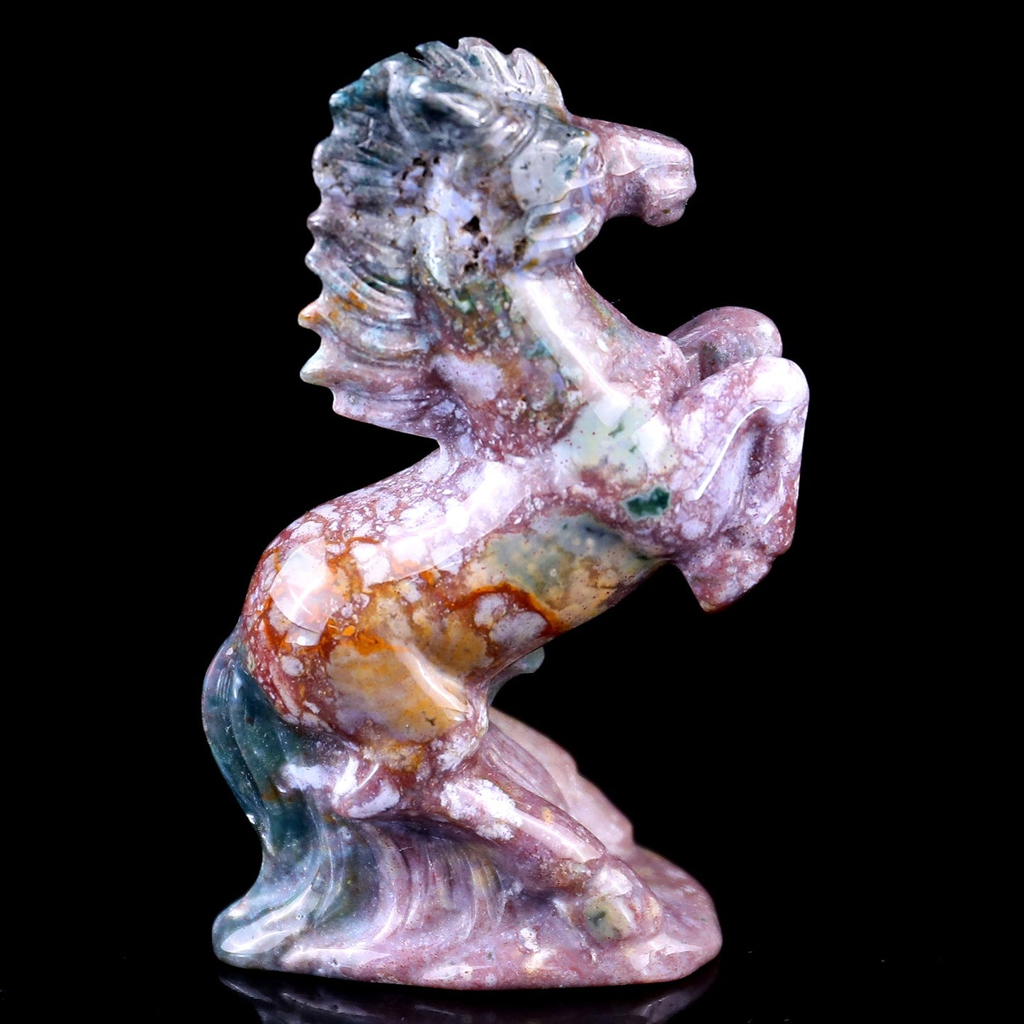 Nicedony 3.0" Indian Agate Hand Carved Crystal Horse Sculpture - View 3