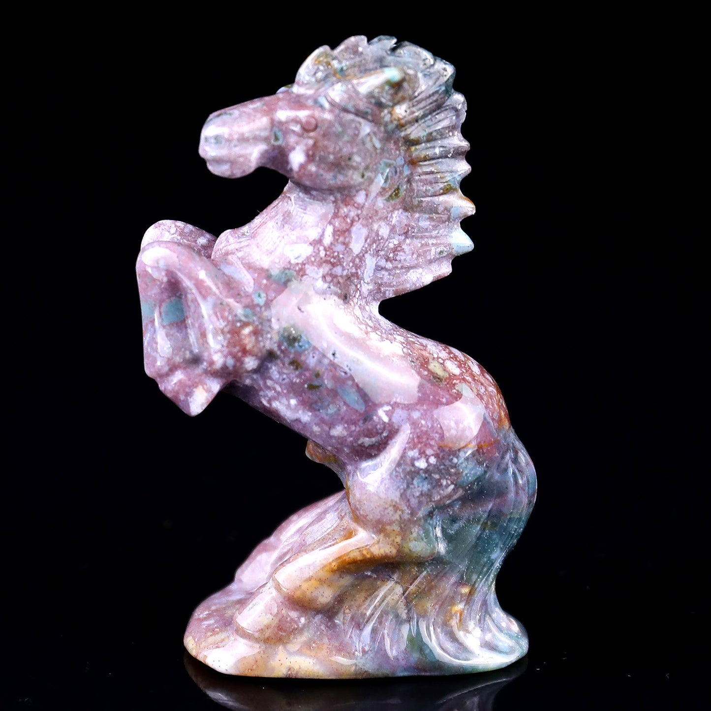 Nicedony 3.0" Indian Agate Hand Carved Crystal Horse Sculpture - View 4