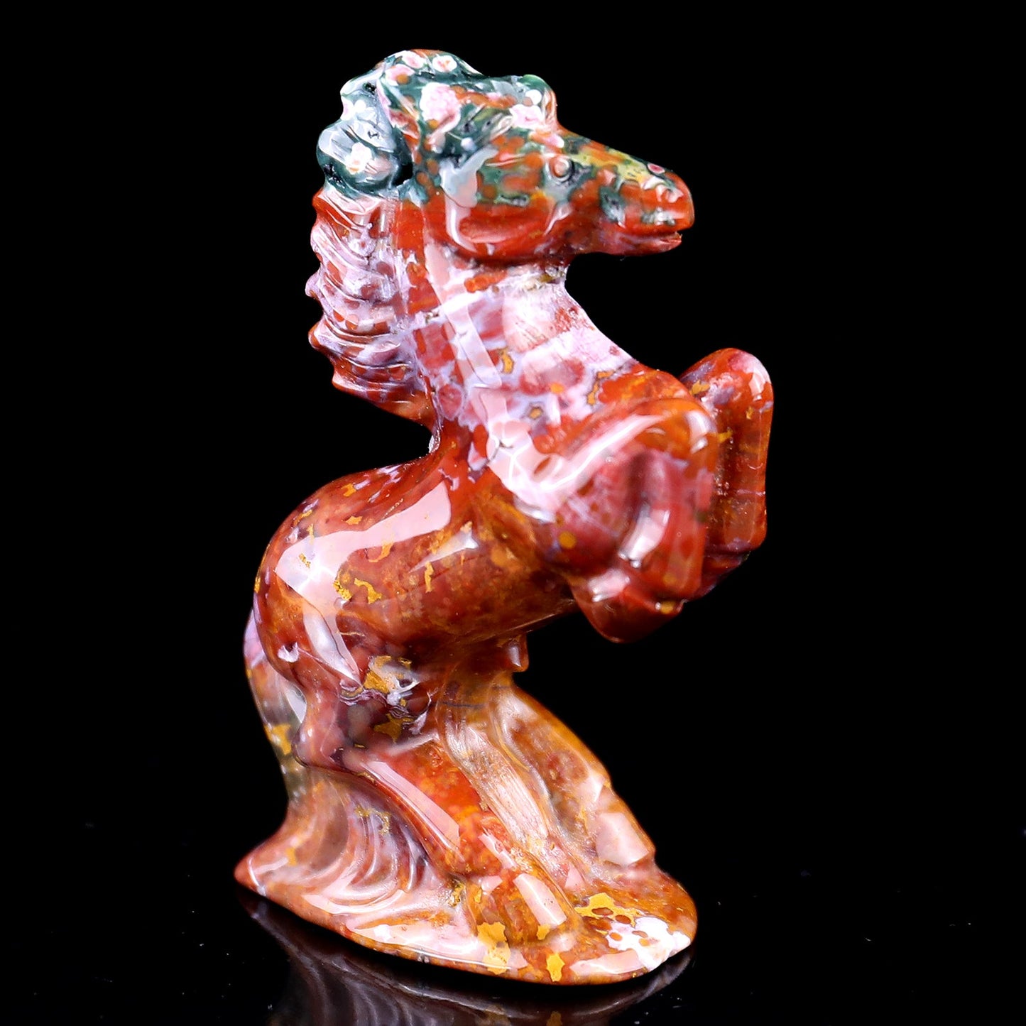 Nicedony 3.0" Indian Agate Hand Carved Crystal Horse Sculpture - View 8