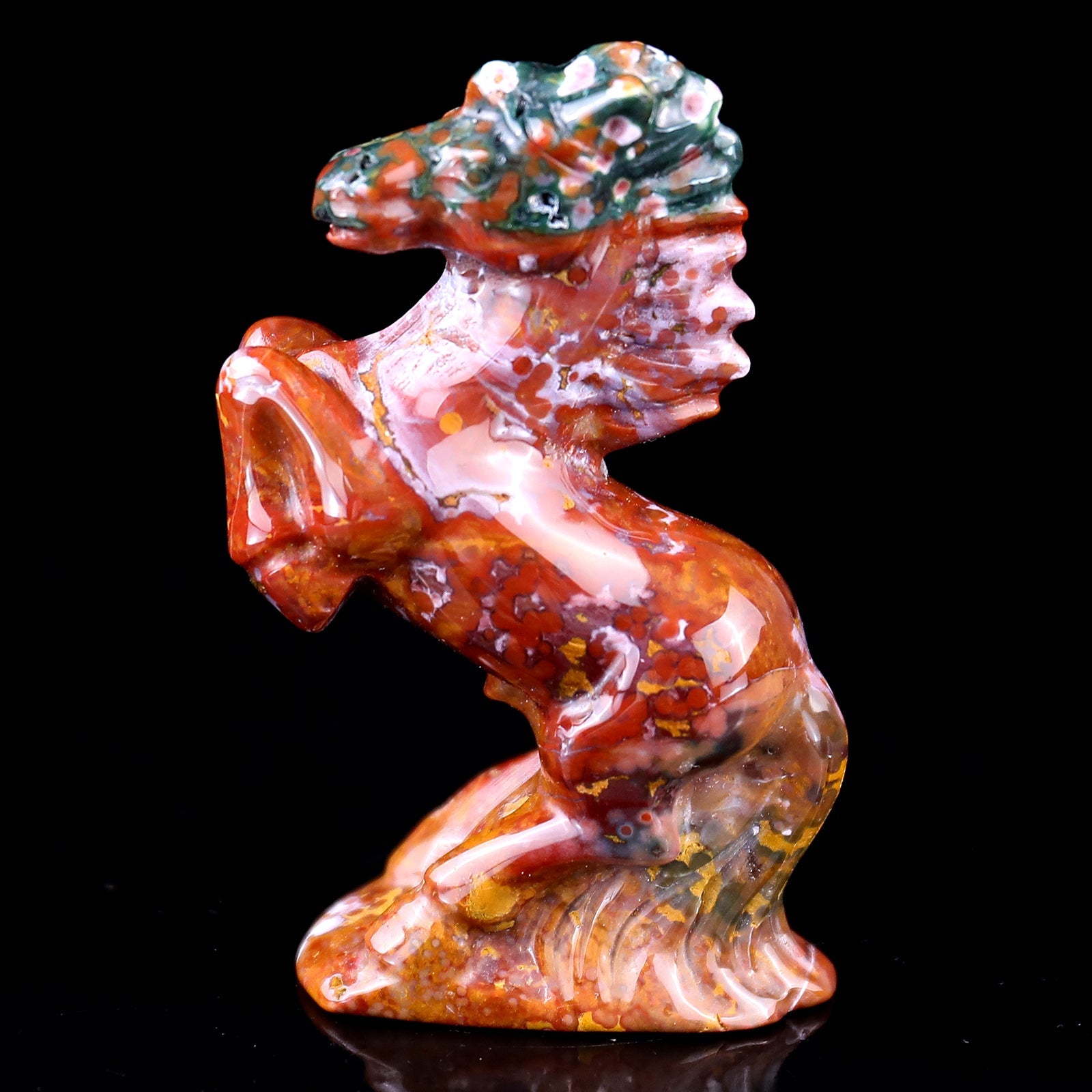 Nicedony 3.0" Indian Agate Hand Carved Crystal Horse Sculpture - View 11