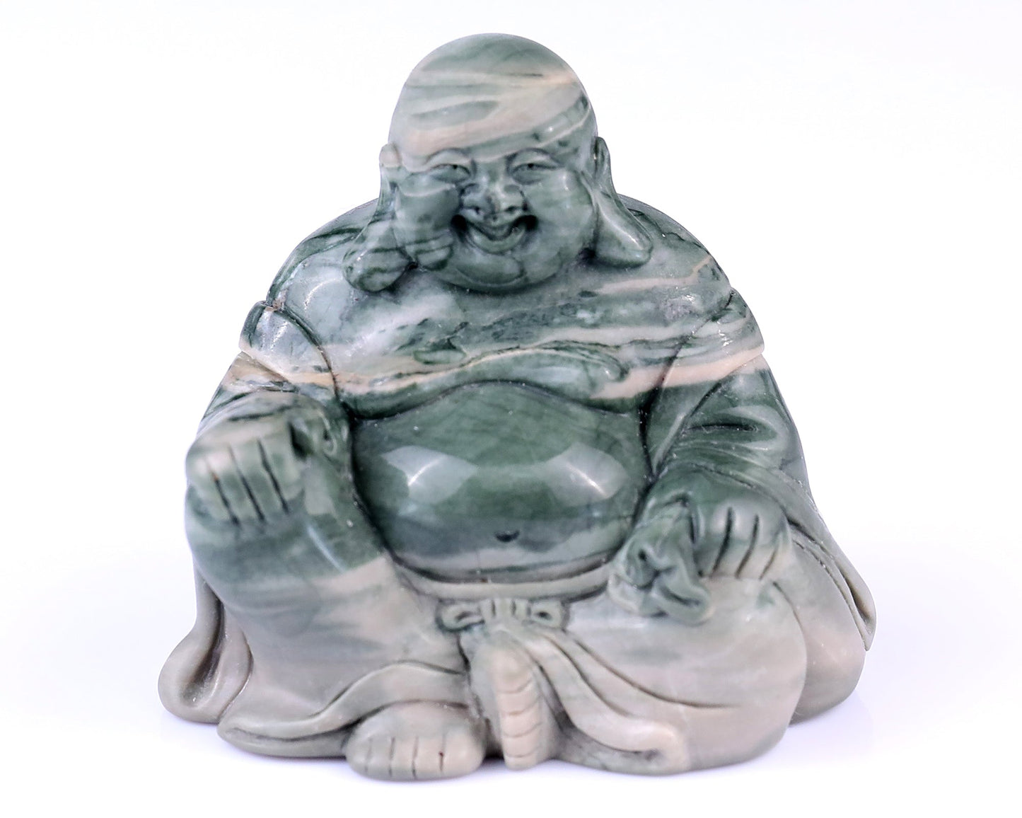 Nicedony 3.0" Jiulong Jade Hand Carved Crystal Buddha Sculpture - View 2