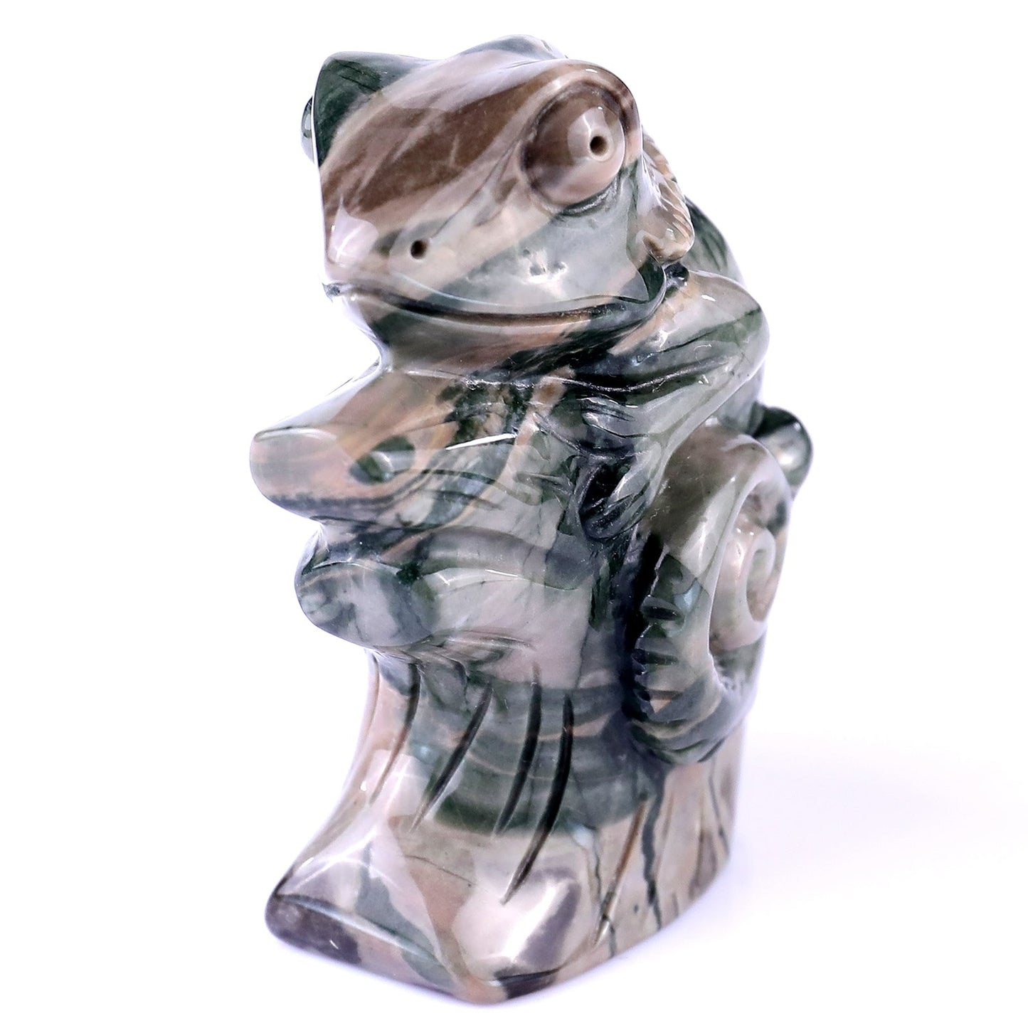 Nicedony 3.0" Jiulong Jade Hand Carved Crystal Lizard Sculpture - View 9