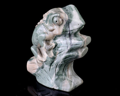 Nicedony 3.0" Jiulong Jade Hand Carved Crystal Lizard Sculpture - View 3