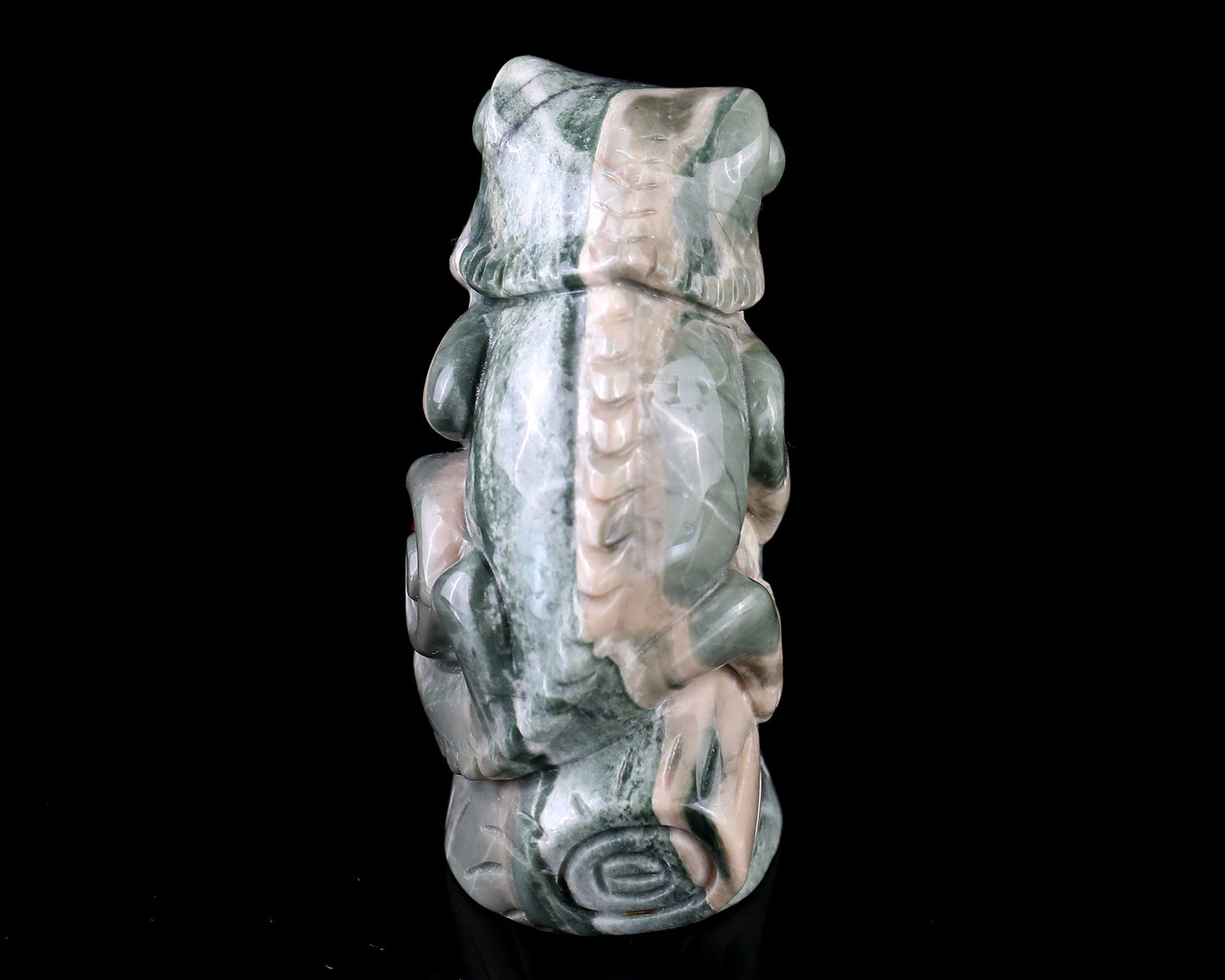 Nicedony 3.0" Jiulong Jade Hand Carved Crystal Lizard Sculpture - View 5