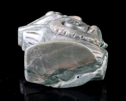 Nicedony 3.0" Jiulong Jade Hand Carved Crystal Lizard Sculpture - View 8