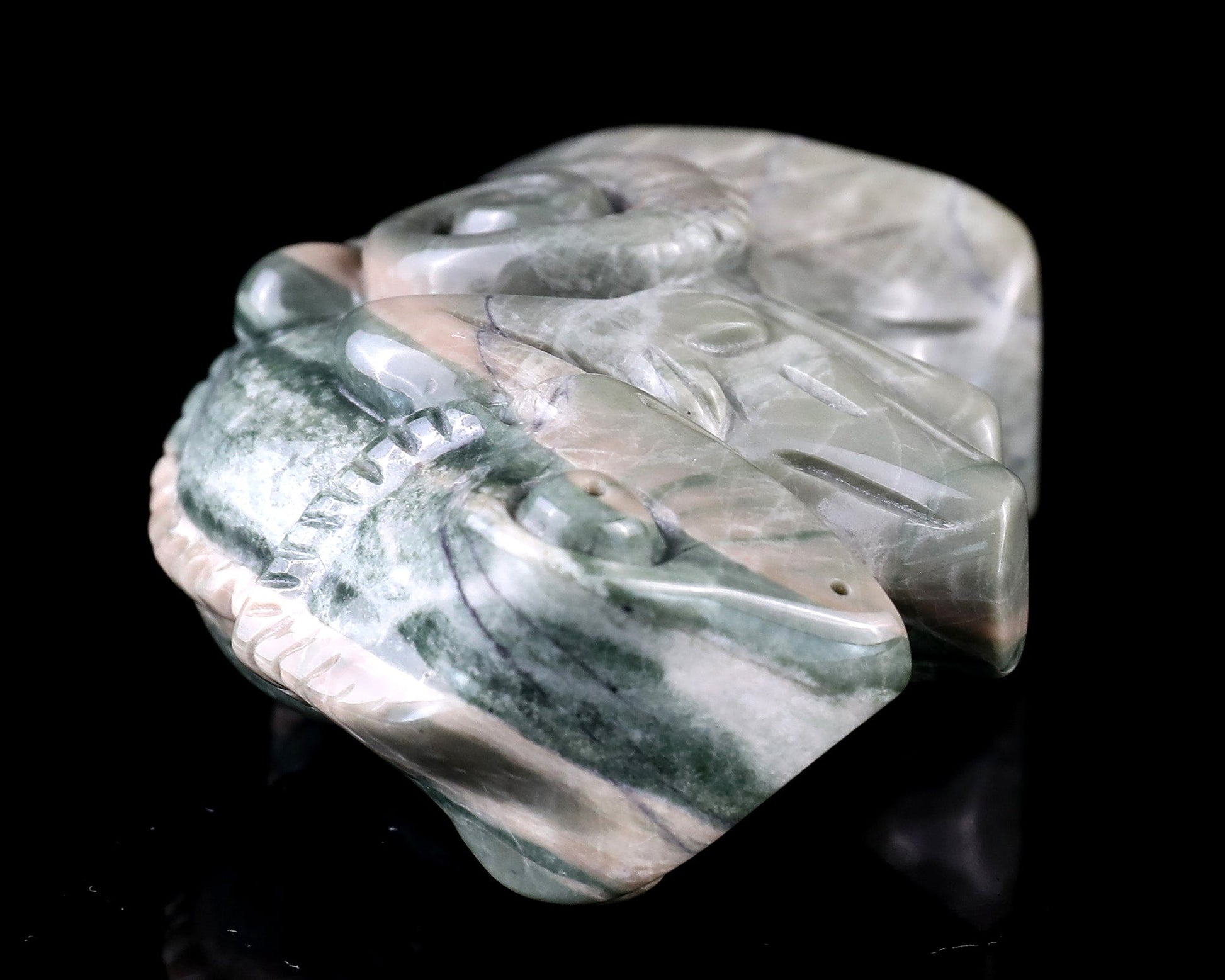Nicedony 3.0" Jiulong Jade Hand Carved Crystal Lizard Sculpture - View 9