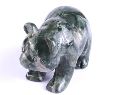 Nicedony 3.0" Jiulong Jade Hand Carved Crystal Panda Sculpture - View 9