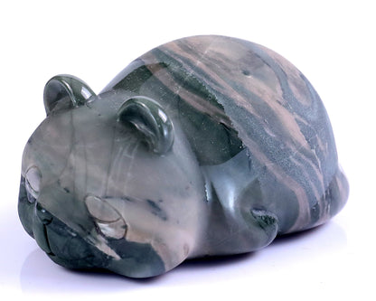 Nicedony 3.0" Jiulong Jade Hand Carved Crystal Panda Sculpture - View 17