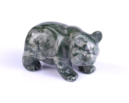 Nicedony 3.0" Jiulong Jade Hand Carved Crystal Panda Sculpture - #3100159