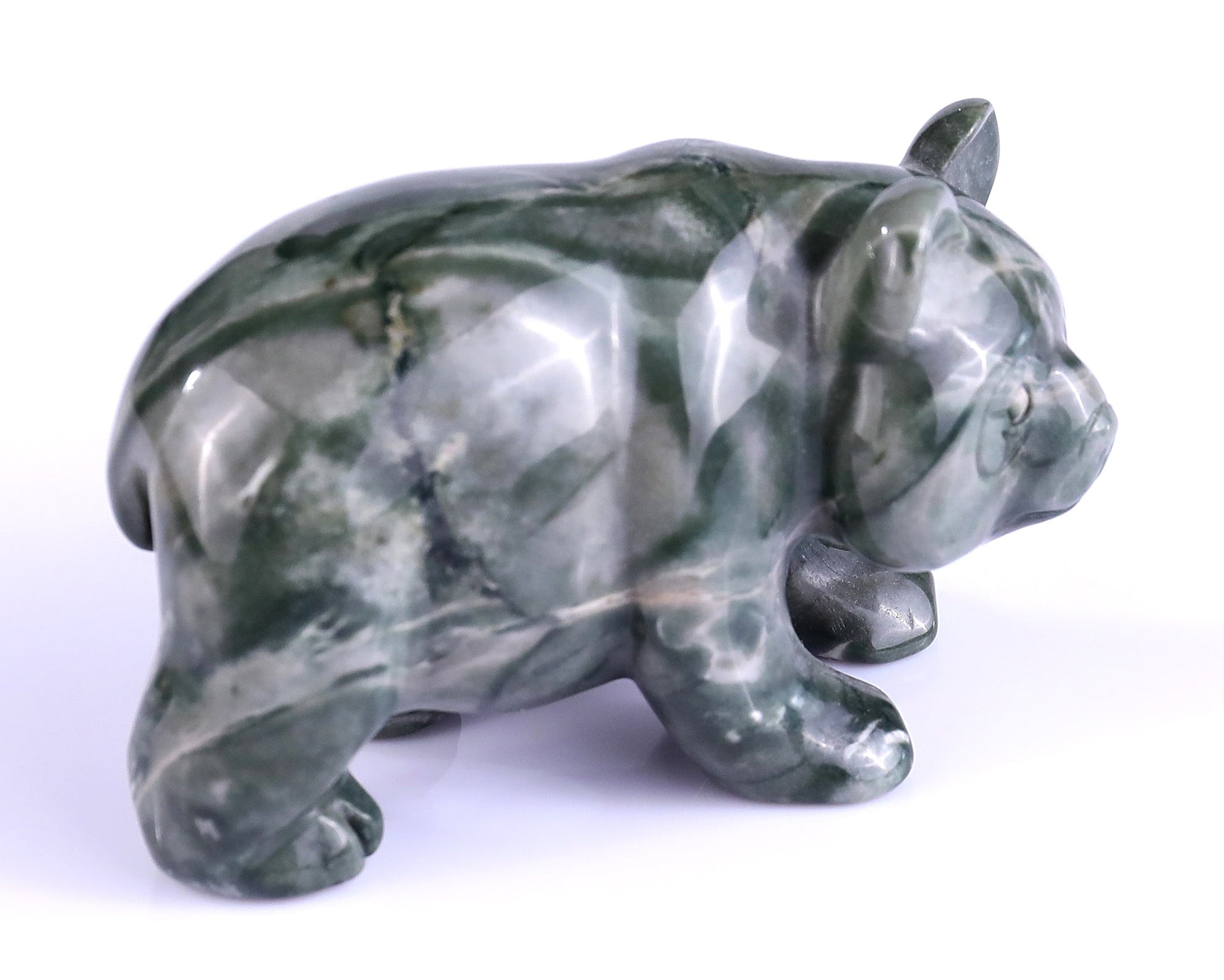 Nicedony 3.0" Jiulong Jade Hand Carved Crystal Panda Sculpture - View 3