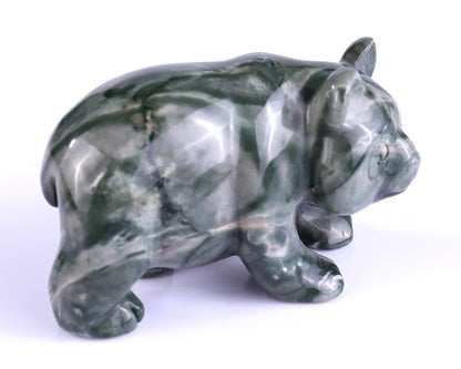 Nicedony 3.0" Jiulong Jade Hand Carved Crystal Panda Sculpture - View 3