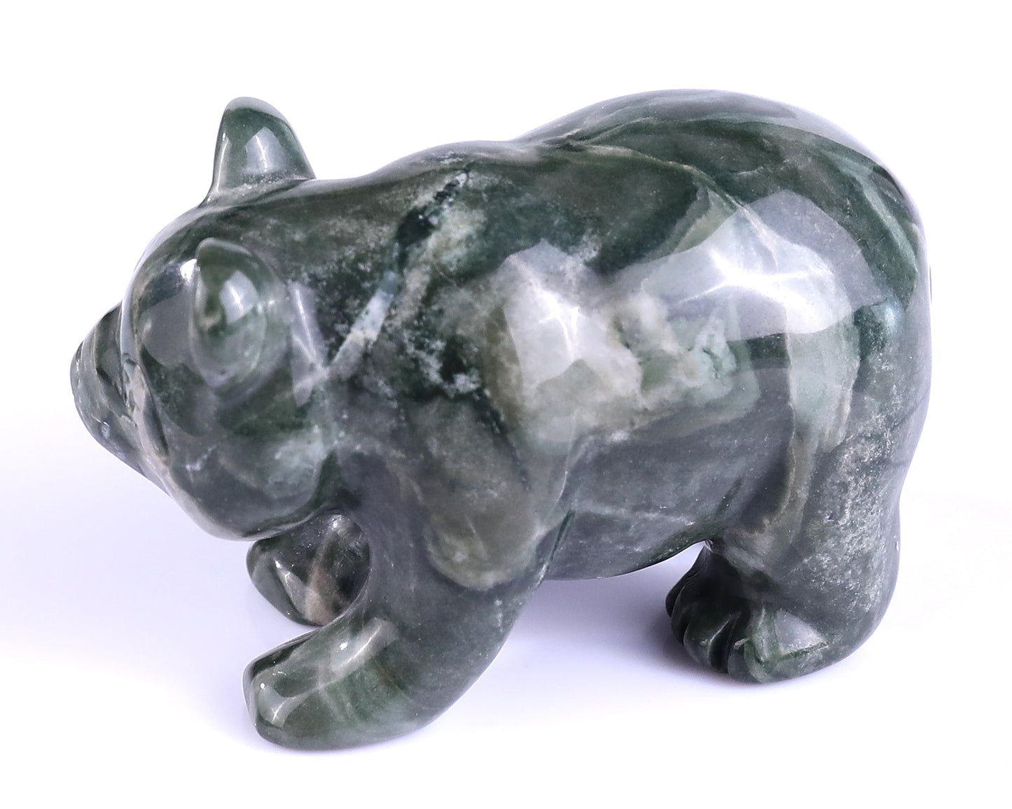 Nicedony 3.0" Jiulong Jade Hand Carved Crystal Panda Sculpture - View 7