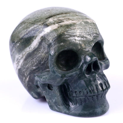 Nicedony 3.0" Jiulong Jade Hand Carved Realistic Skull Sculpture - View 8