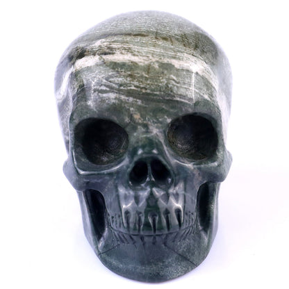 Nicedony 3.0" Jiulong Jade Hand Carved Realistic Skull Sculpture - View 9