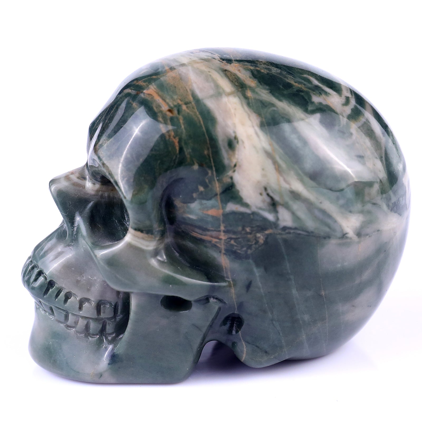 Nicedony 3.0" Jiulong Jade Hand Carved Realistic Skull Sculpture - View 18