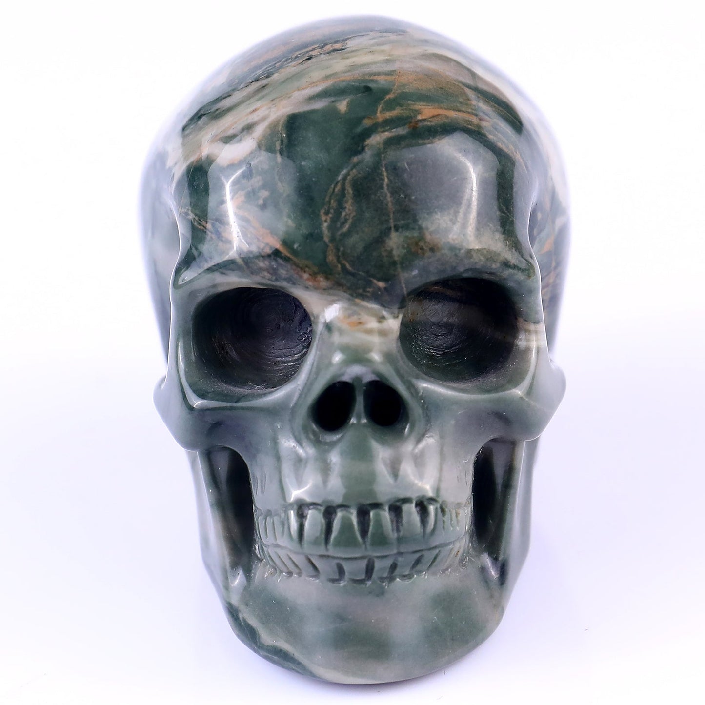 Nicedony 3.0" Jiulong Jade Hand Carved Realistic Skull Sculpture - View 16