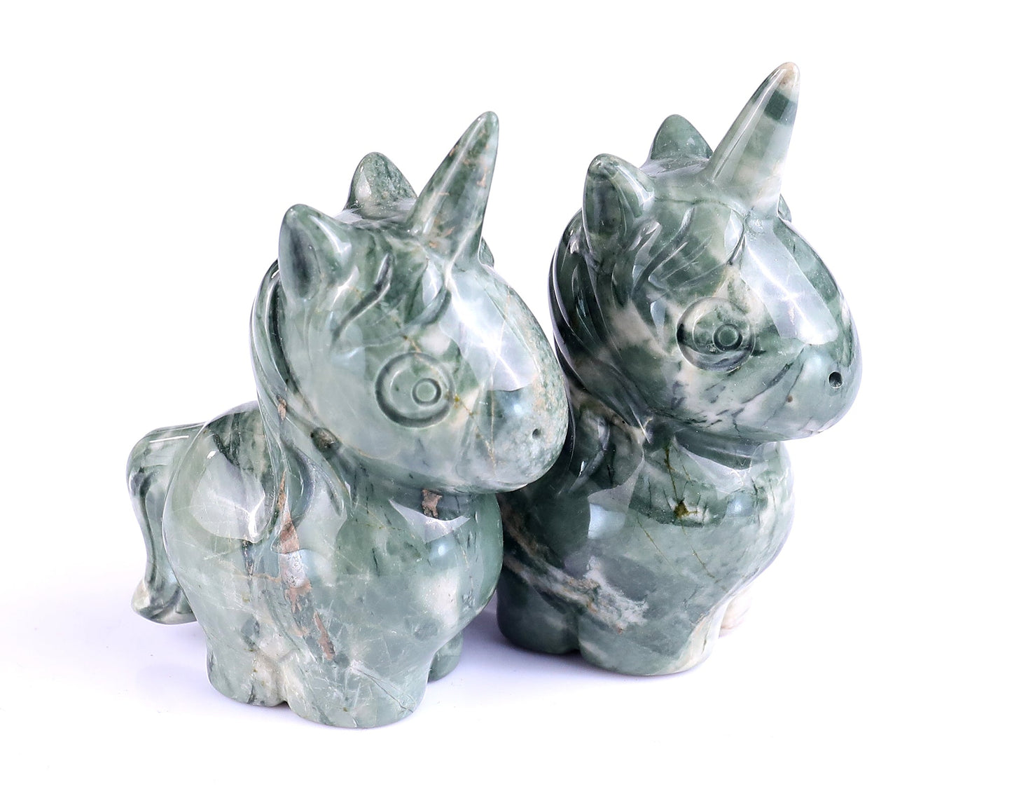 Nicedony 3.0" Jiulong Jade Hand Carved Crystal Unicorn Sculpture - View 8