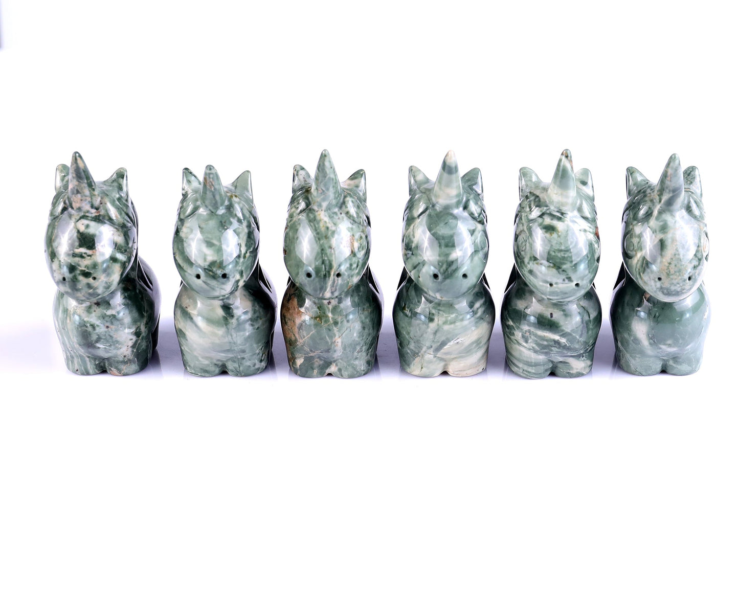 Nicedony 3.0" Jiulong Jade Hand Carved Crystal Unicorn Sculpture - View 2