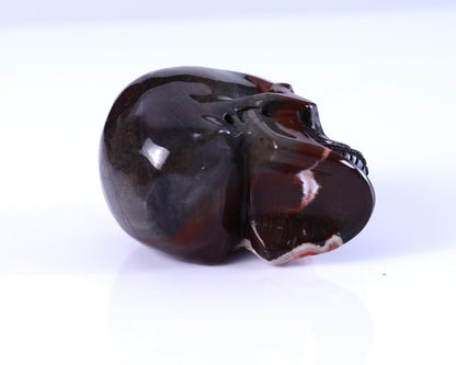 Nicedony 3.0" Lace Crazy Agate Hand Carved Realistic Skull Sculpture - View 9