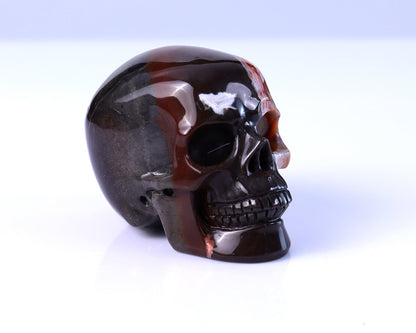 Nicedony 3.0" Lace Crazy Agate Hand Carved Realistic Skull Sculpture - View 3