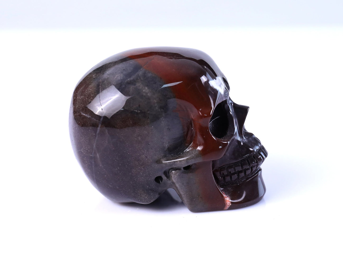 Nicedony 3.0" Lace Crazy Agate Hand Carved Realistic Skull Sculpture - View 4