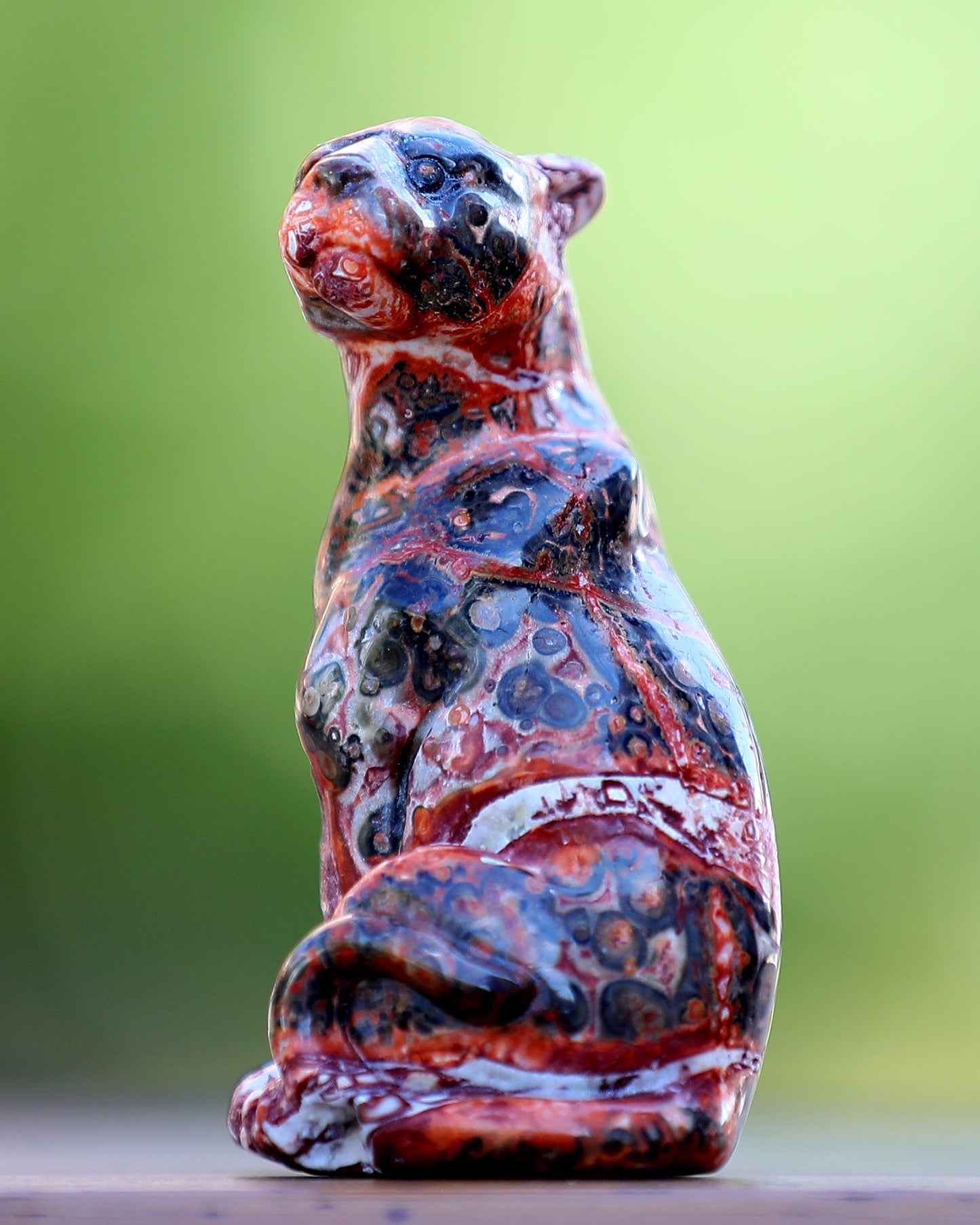 Nicedony 3.0" Leopard Skin Agate Hand Carved Crystal Leopard Sculpture - View 2