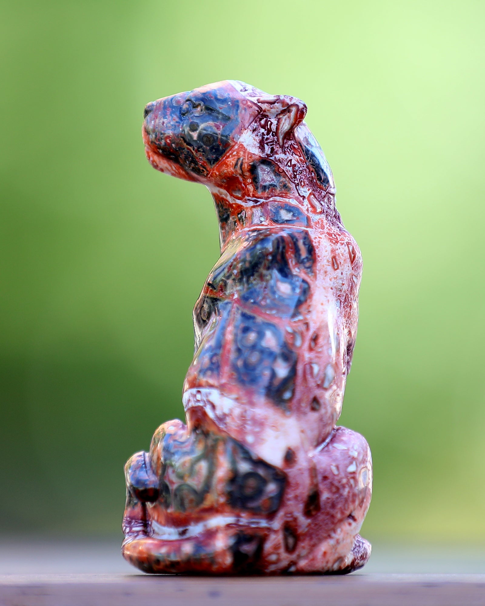 Nicedony 3.0" Leopard Skin Agate Hand Carved Crystal Leopard Sculpture - View 5