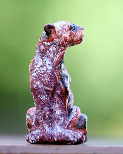 Nicedony 3.0" Leopard Skin Agate Hand Carved Crystal Leopard Sculpture - View 7