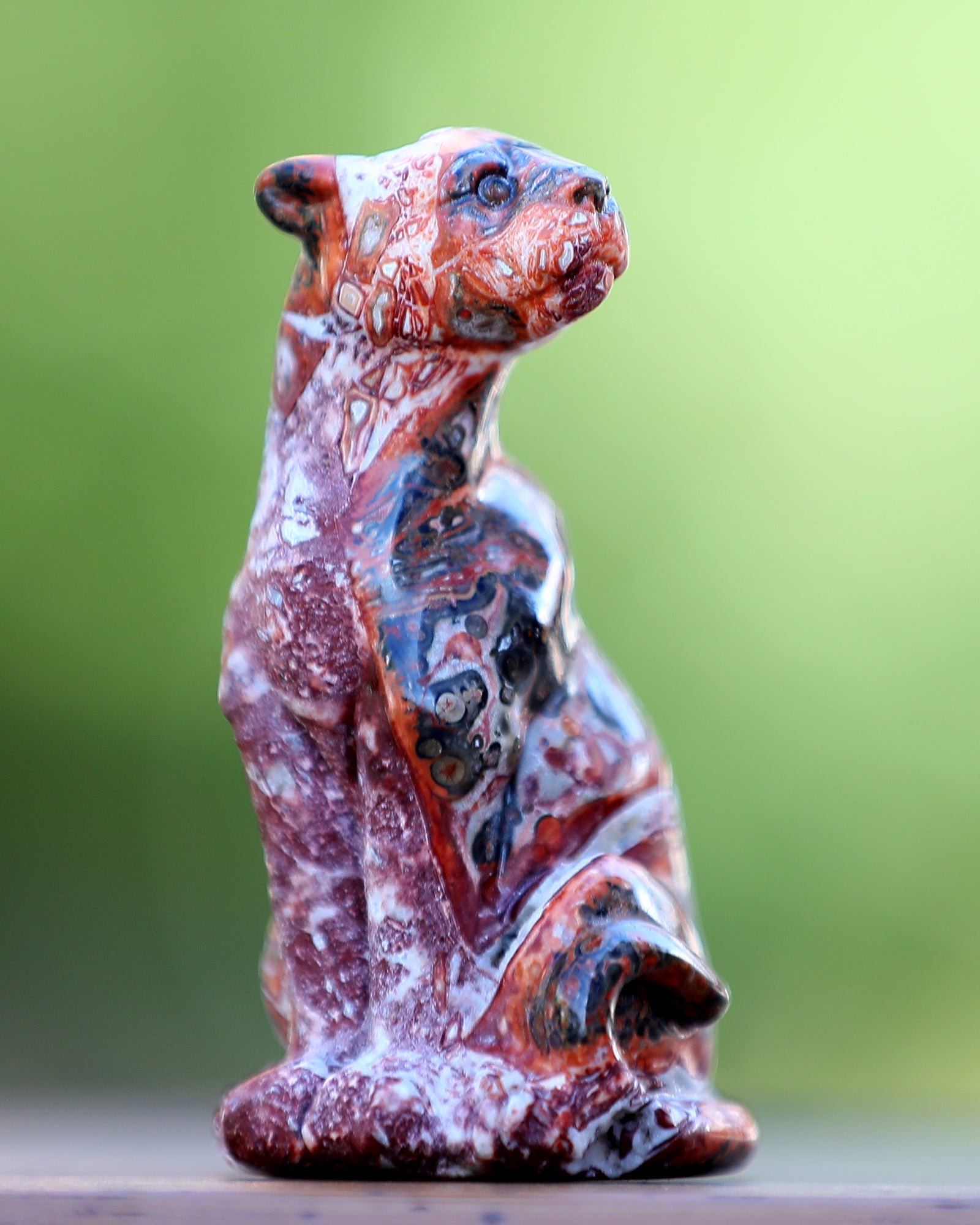 Nicedony 3.0" Leopard Skin Agate Hand Carved Crystal Leopard Sculpture - View 9