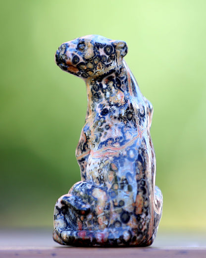 Nicedony 3.0" Leopard Skin Agate Hand Carved Crystal Leopard Sculpture - View 3