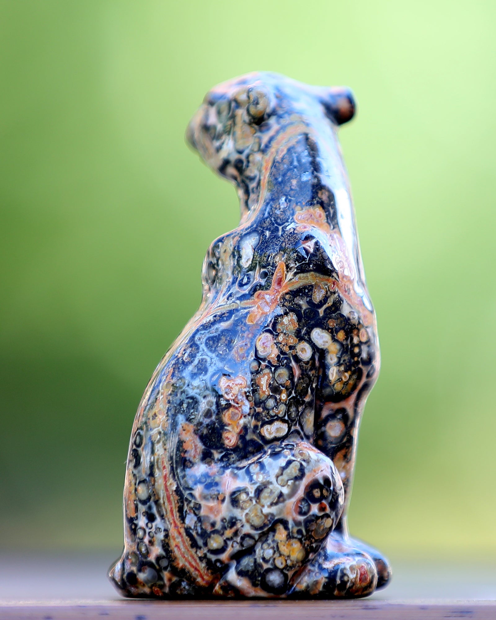 Nicedony 3.0" Leopard Skin Agate Hand Carved Crystal Leopard Sculpture - View 5