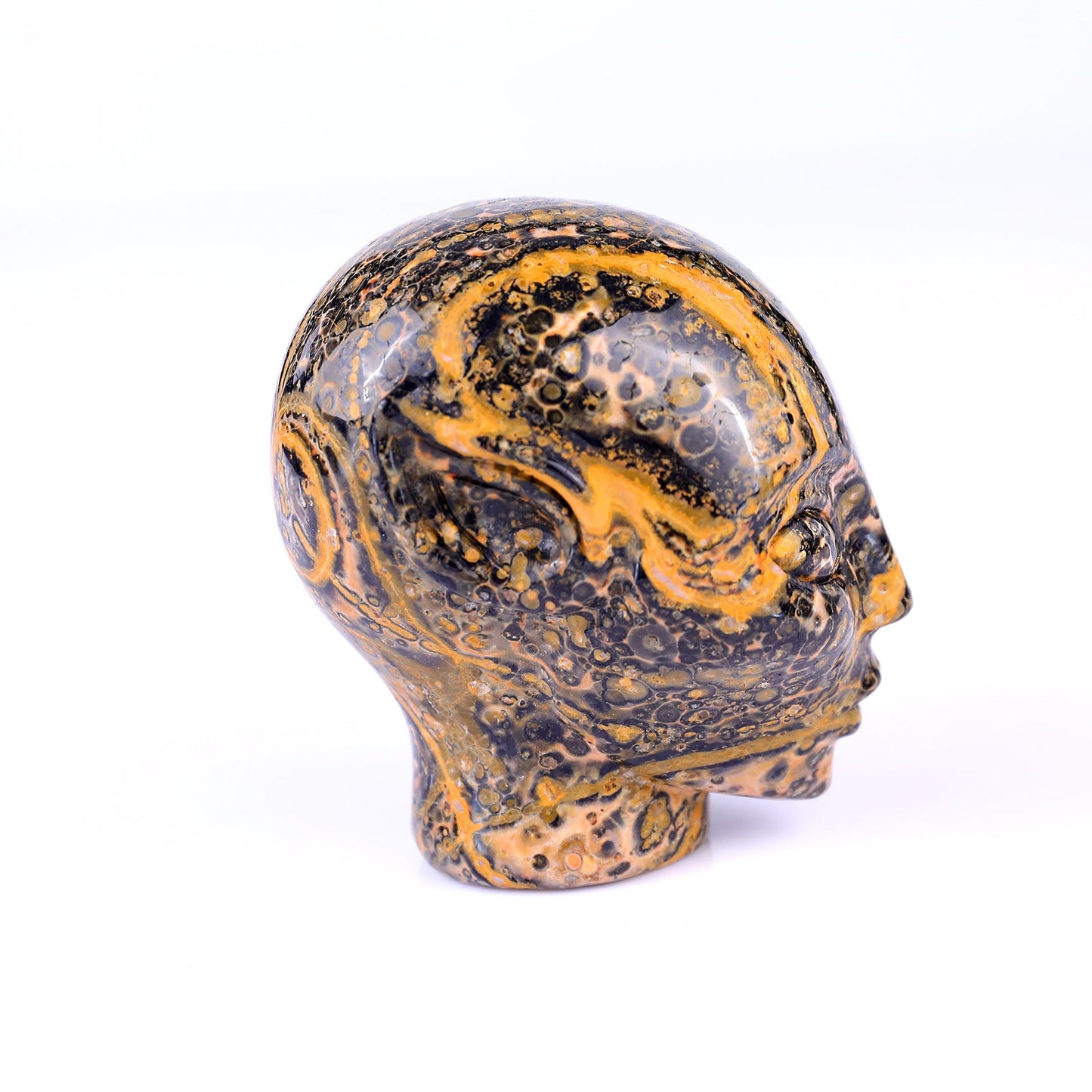Nicedony 3.0" Leopard Skin Jasper Hand Carved Elf Alien Sculpture - View 3