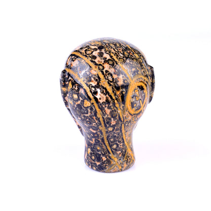 Nicedony 3.0" Leopard Skin Jasper Hand Carved Elf Alien Sculpture - View 5