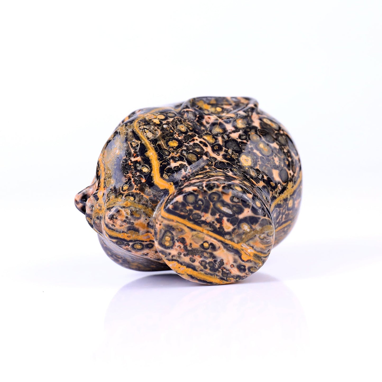 Nicedony 3.0" Leopard Skin Jasper Hand Carved Elf Alien Sculpture - View 6