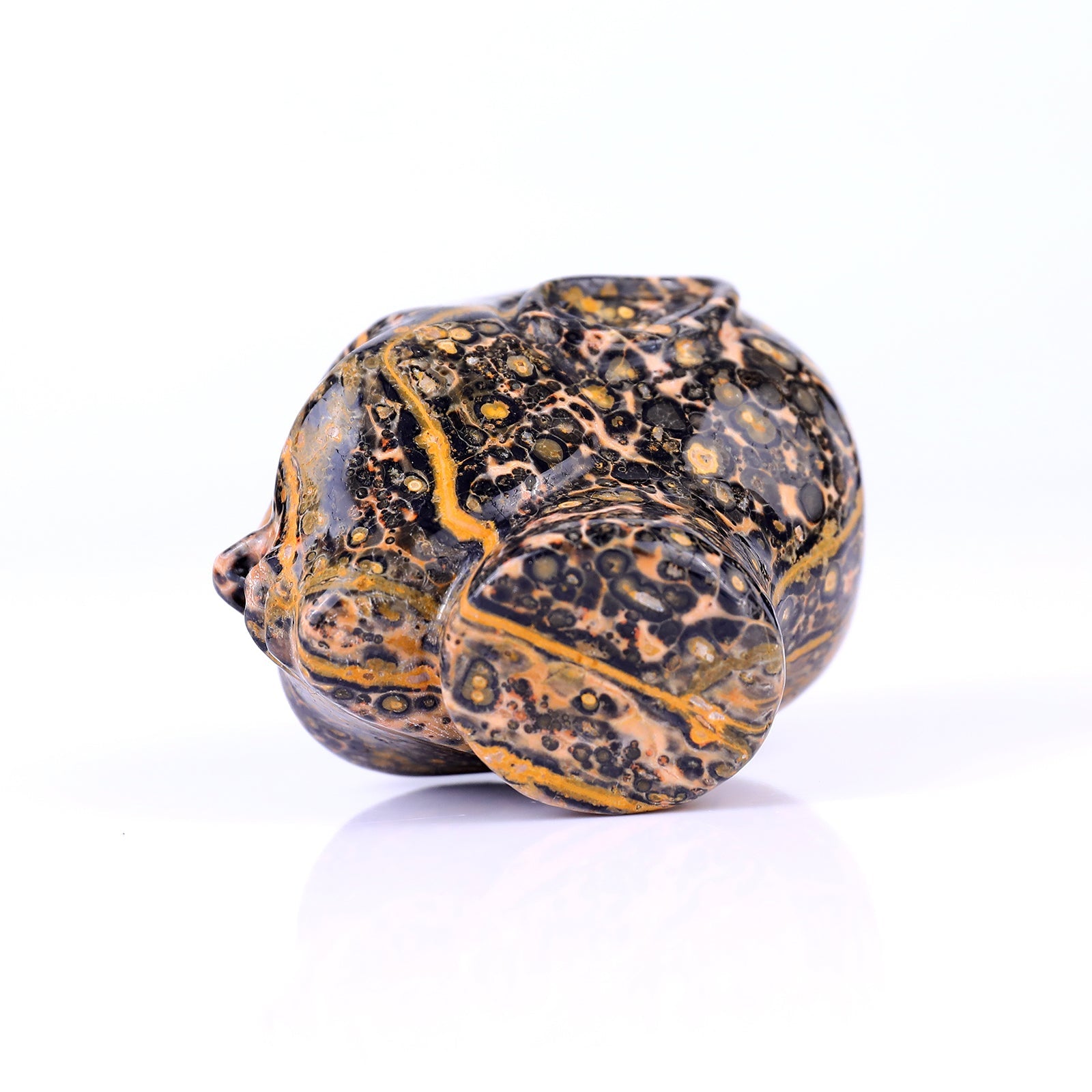 Nicedony 3.0" Leopard Skin Jasper Hand Carved Elf Alien Sculpture - View 6