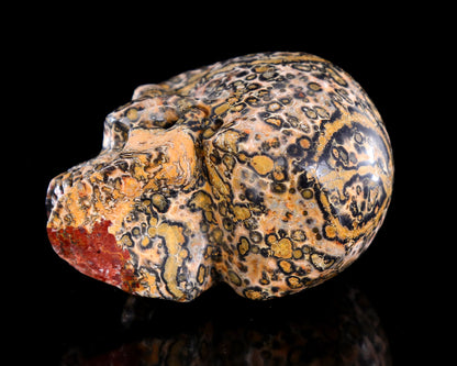 Nicedony 3.0" Leopard Skin Jasper Hand Carved Crystal Skull Sculpture - View 14