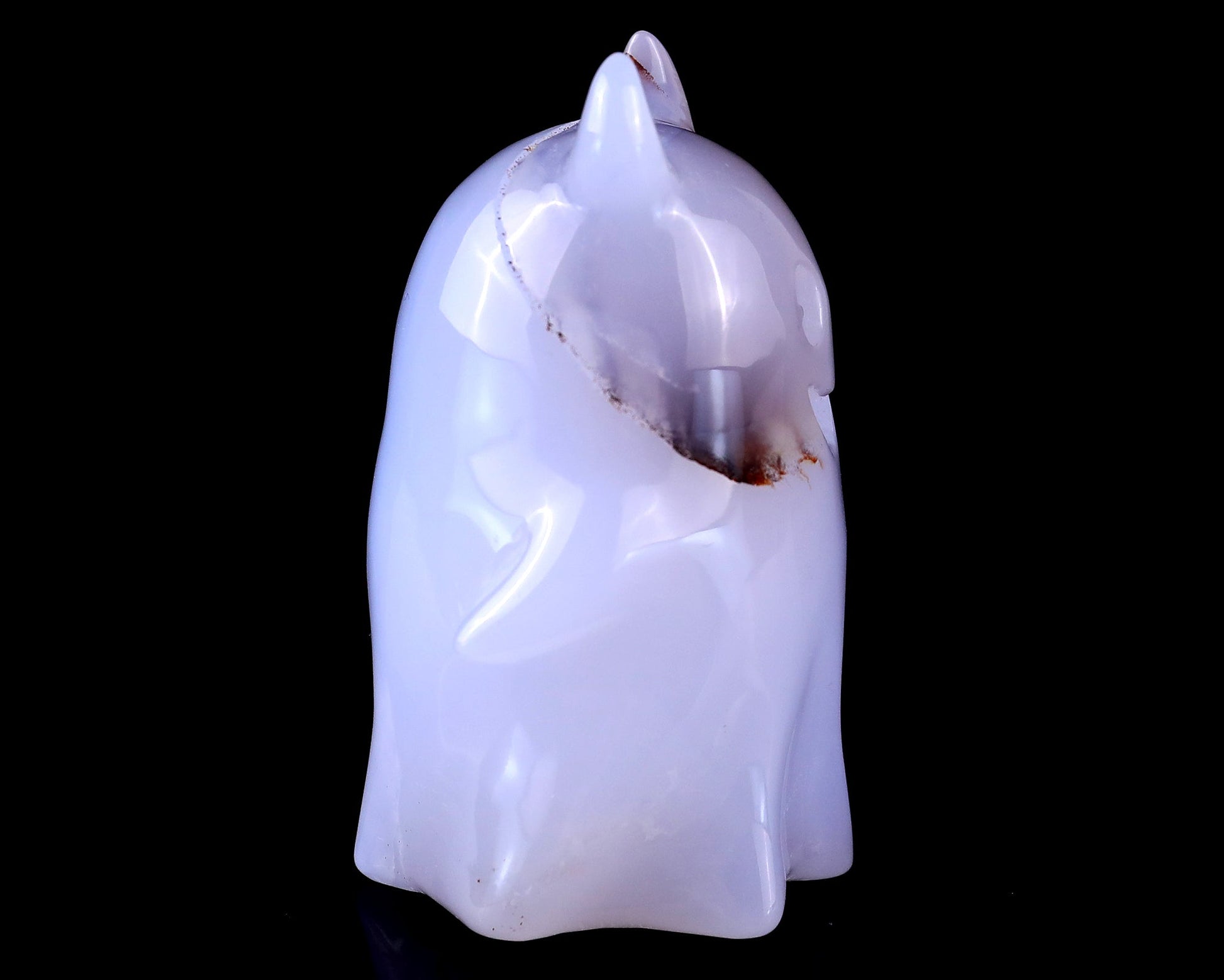 Nicedony 3.0” Blue Chalcedony Hand Carved Crystal Ghost Sculpture - View 4